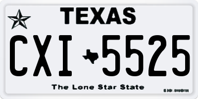TX license plate CXI5525