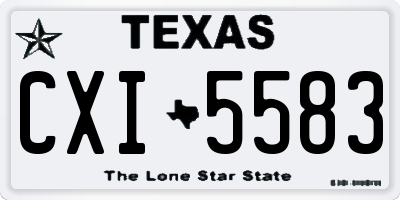 TX license plate CXI5583