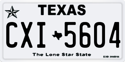 TX license plate CXI5604
