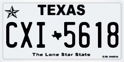 TX license plate CXI5618