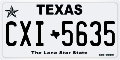 TX license plate CXI5635