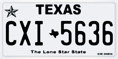 TX license plate CXI5636