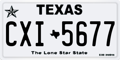 TX license plate CXI5677