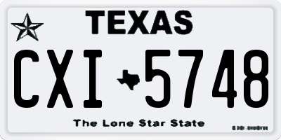 TX license plate CXI5748
