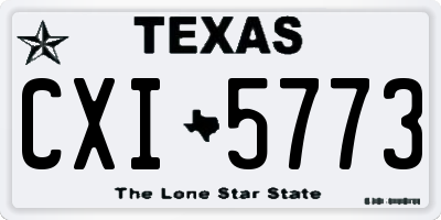 TX license plate CXI5773