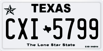 TX license plate CXI5799