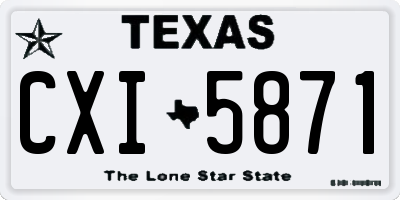 TX license plate CXI5871