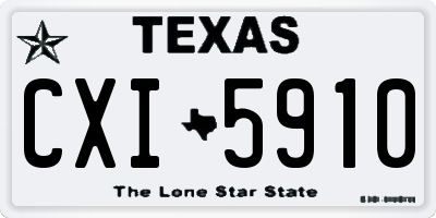 TX license plate CXI5910