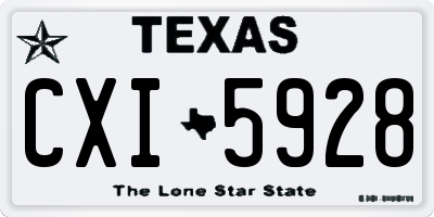 TX license plate CXI5928