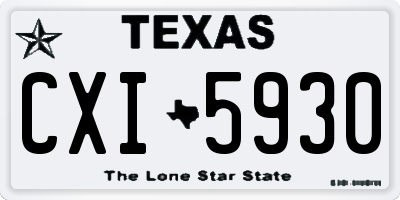TX license plate CXI5930