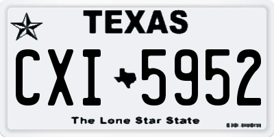 TX license plate CXI5952