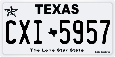 TX license plate CXI5957
