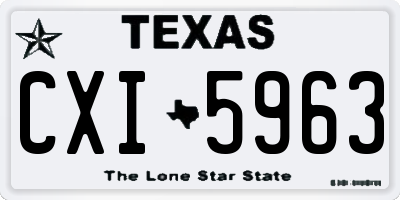 TX license plate CXI5963