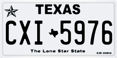 TX license plate CXI5976