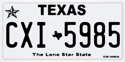 TX license plate CXI5985
