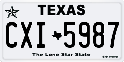 TX license plate CXI5987