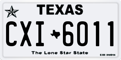 TX license plate CXI6011