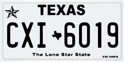 TX license plate CXI6019