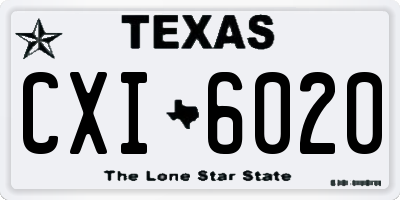 TX license plate CXI6020