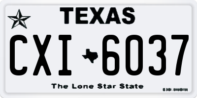 TX license plate CXI6037