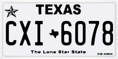 TX license plate CXI6078