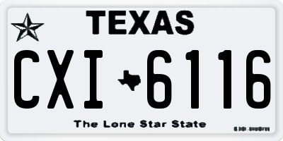 TX license plate CXI6116