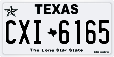 TX license plate CXI6165