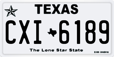 TX license plate CXI6189