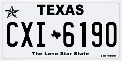 TX license plate CXI6190