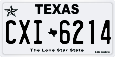 TX license plate CXI6214