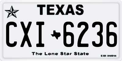 TX license plate CXI6236