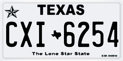 TX license plate CXI6254