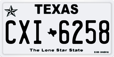 TX license plate CXI6258
