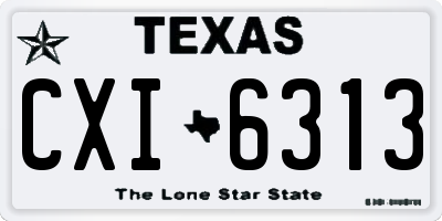 TX license plate CXI6313