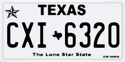 TX license plate CXI6320