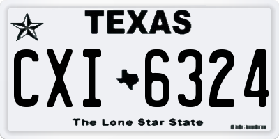 TX license plate CXI6324