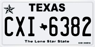 TX license plate CXI6382