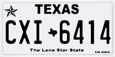 TX license plate CXI6414