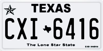 TX license plate CXI6416