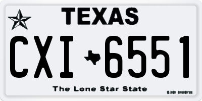 TX license plate CXI6551