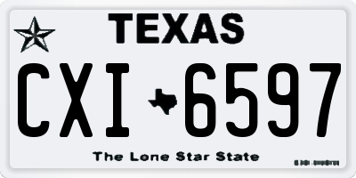 TX license plate CXI6597