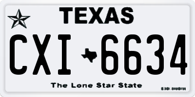 TX license plate CXI6634