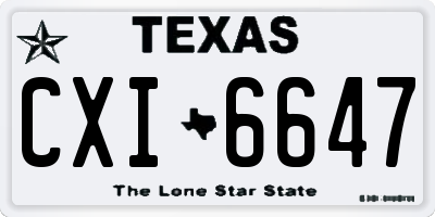 TX license plate CXI6647