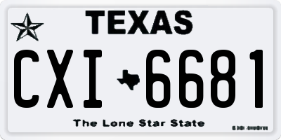 TX license plate CXI6681