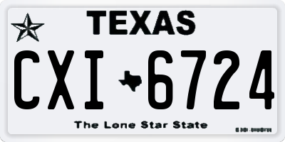 TX license plate CXI6724