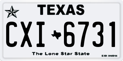 TX license plate CXI6731