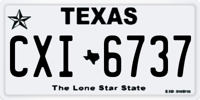 TX license plate CXI6737