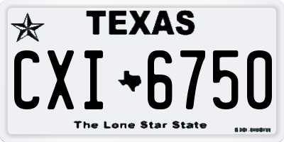 TX license plate CXI6750