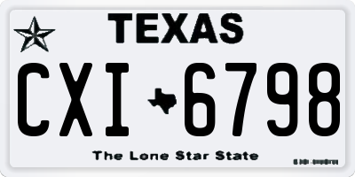 TX license plate CXI6798