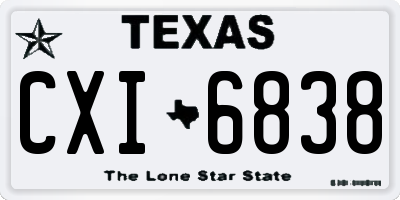 TX license plate CXI6838